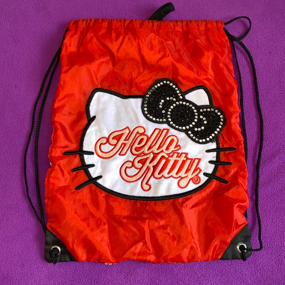 RED HELLO KITTY DRAWSTRING BAG ❤️